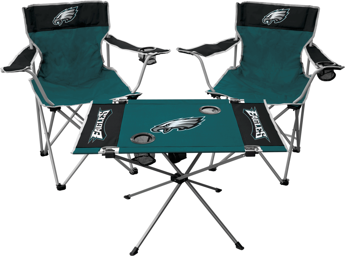 Philadelphia Eagles Folding Chairsand Table Set PNG