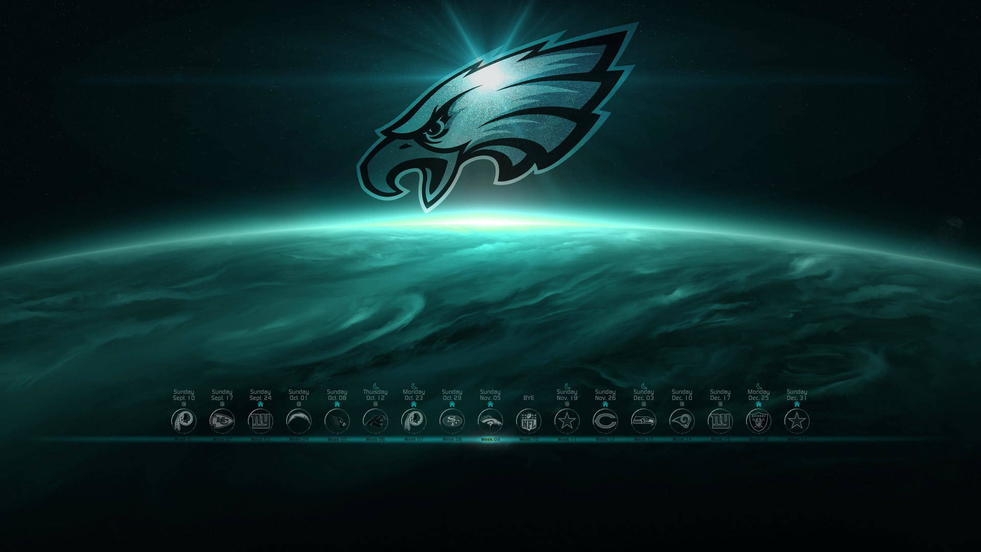 Philadelphia Eagles In Outer Space Wallpaper