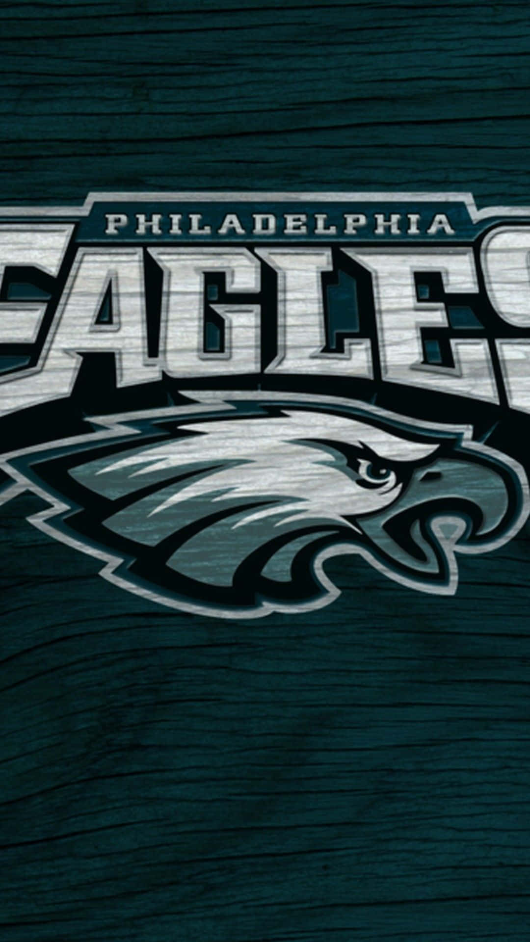 Et Philadelphia Eagles logo på en træ baggrund Wallpaper