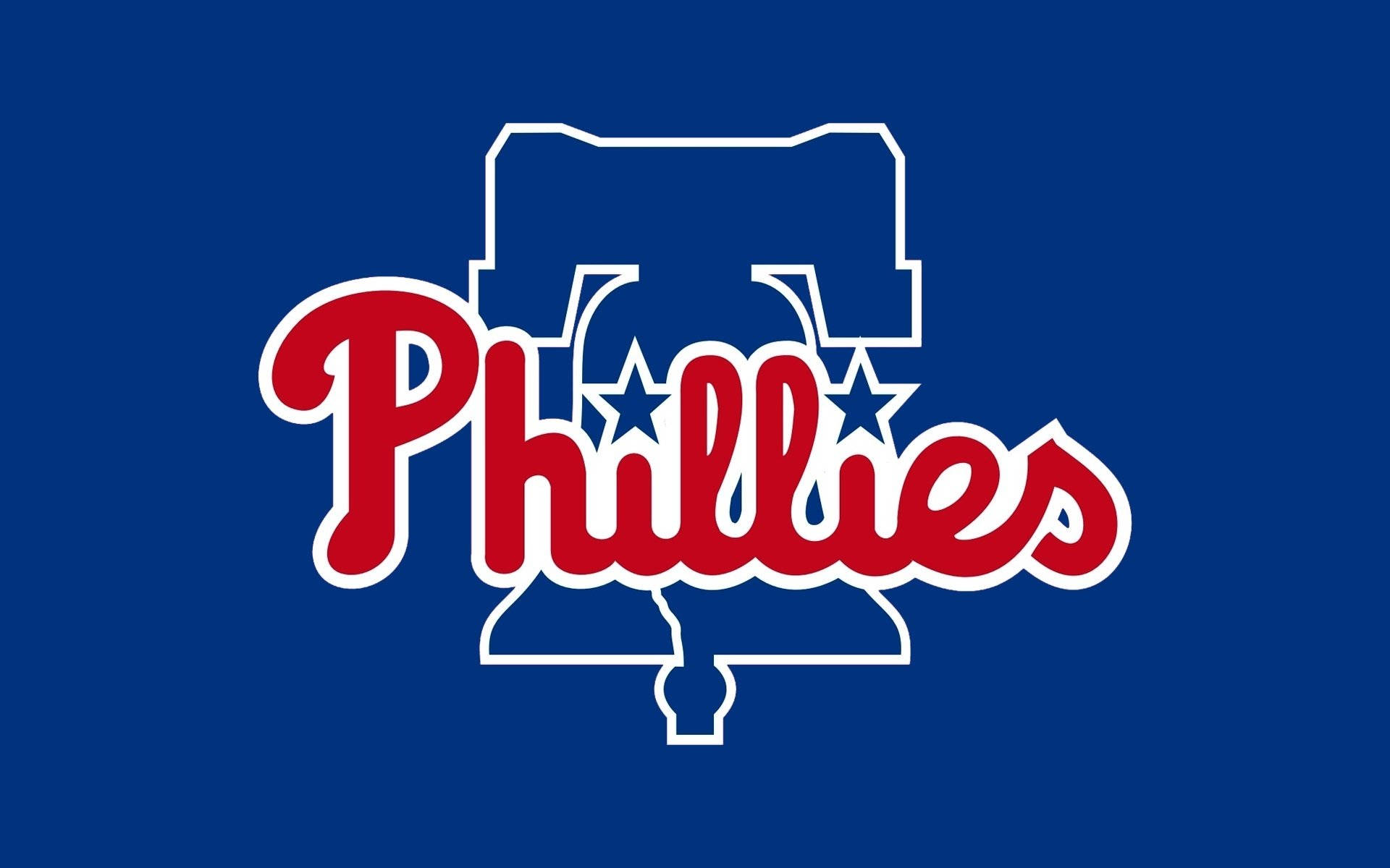 Philadelphia Phillies Logo on a Vibrant Blue Background Wallpaper