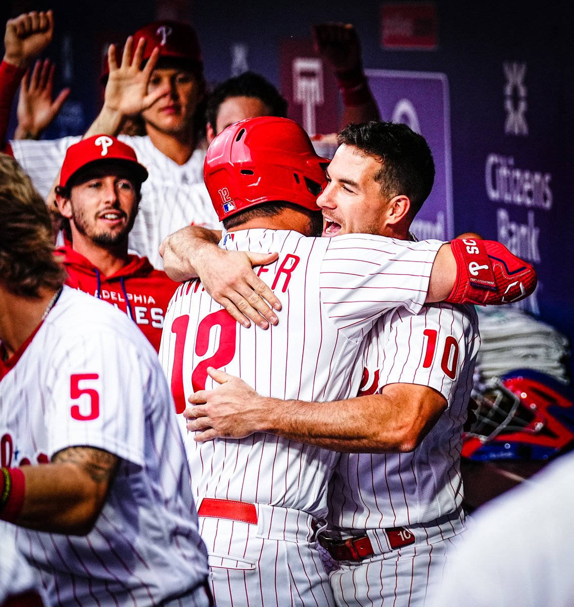 Philadelphia Phillies Players Victory Hug