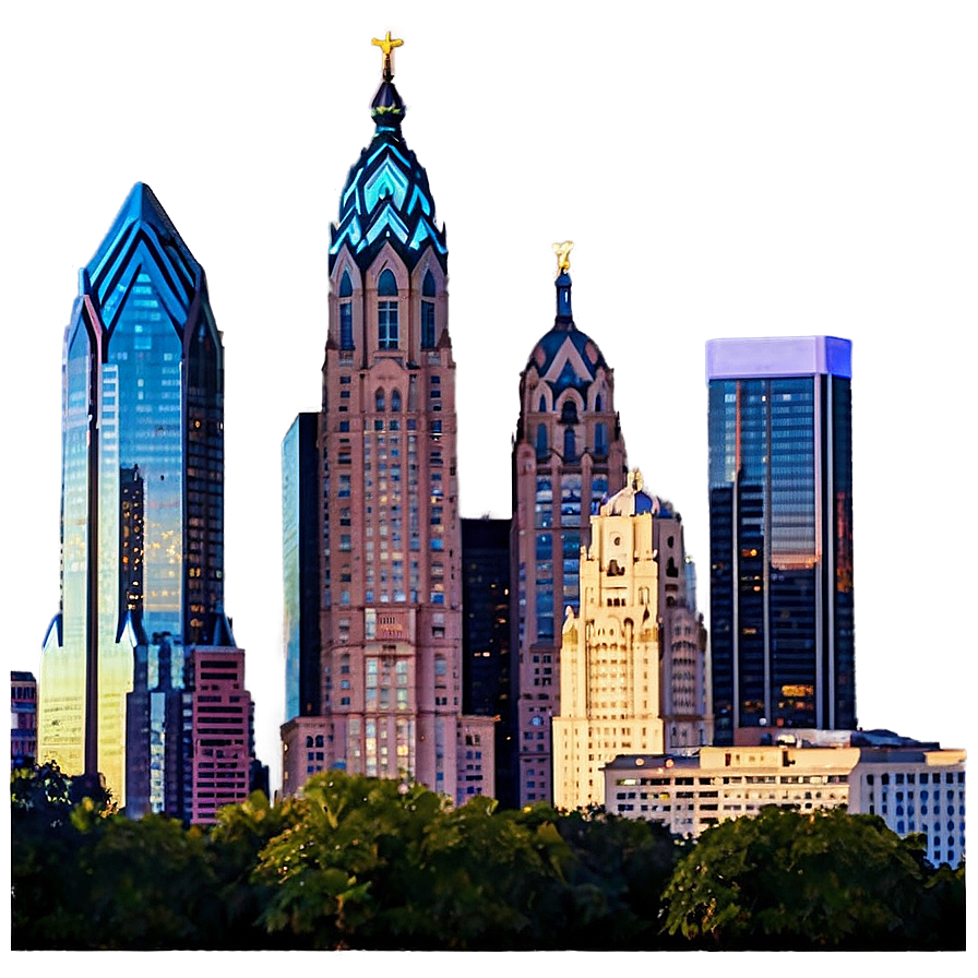 Philadelphia Skyline At Twilight Png 40 PNG