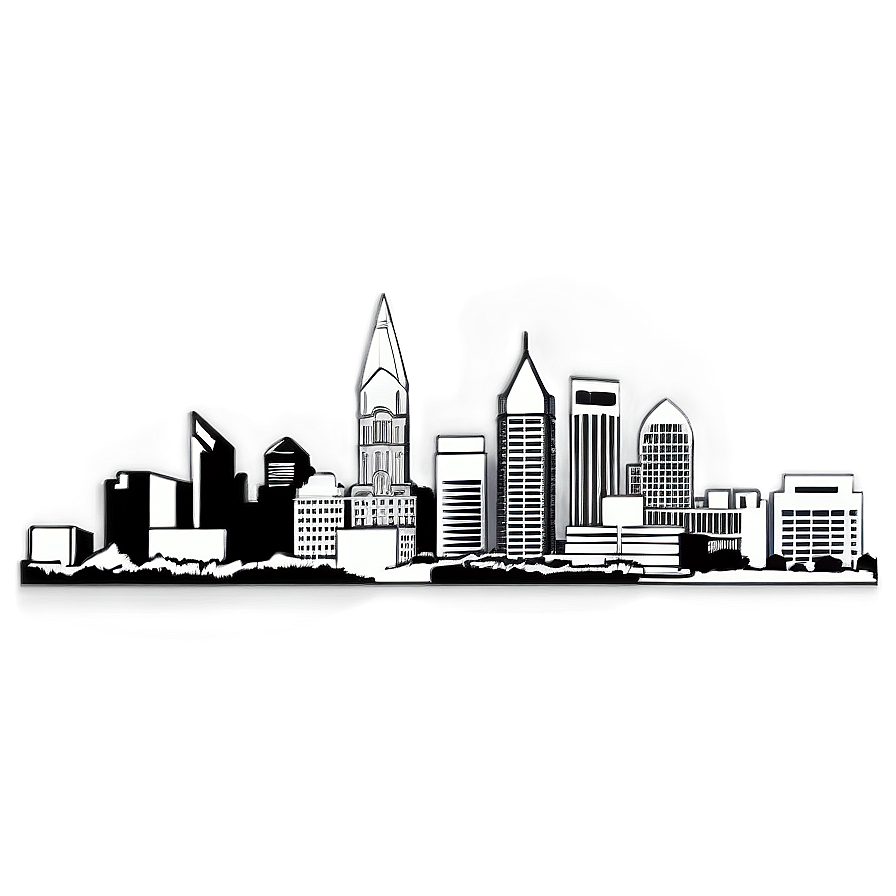 Philadelphia Skyline Black And White Png Nss PNG