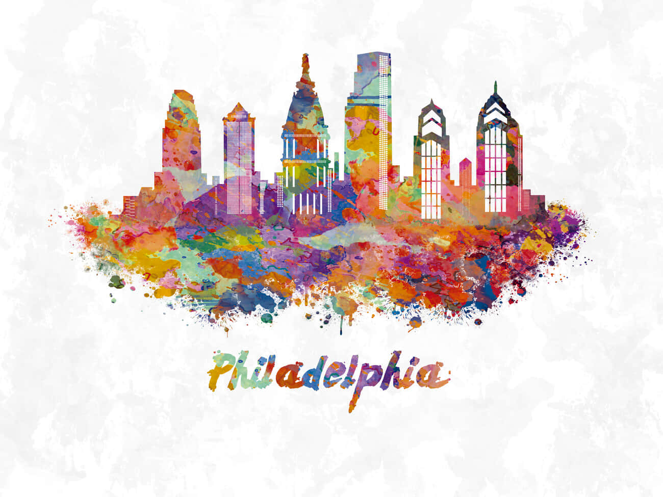 Philadelphia Skyline Digital Art Wallpaper