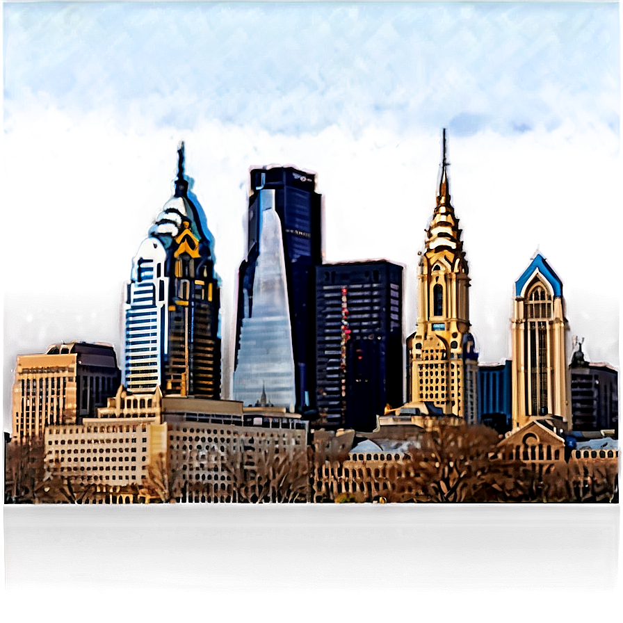 Philadelphia Skyline From Above Png 06252024 PNG