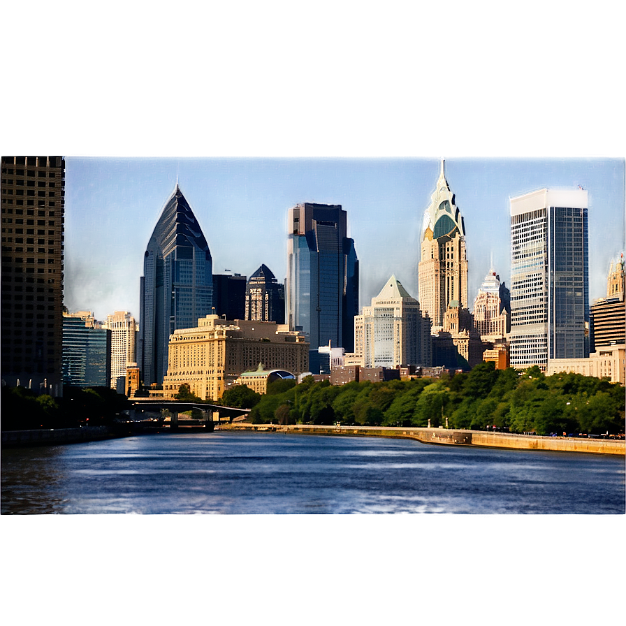 Philadelphia Skyline From River View Png 06252024 PNG