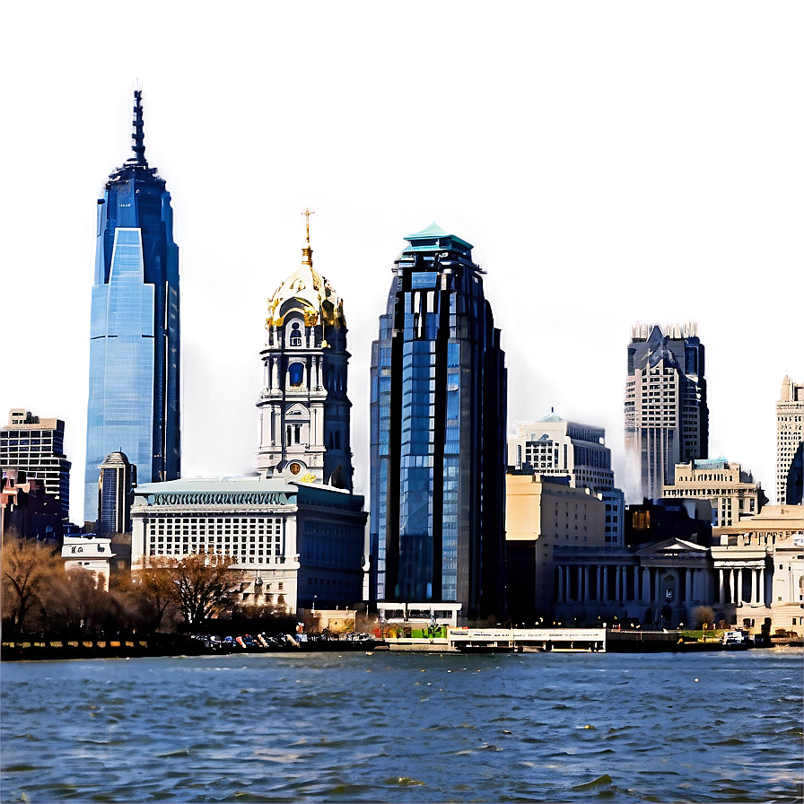 Philadelphia Skyline From River View Png 37 PNG