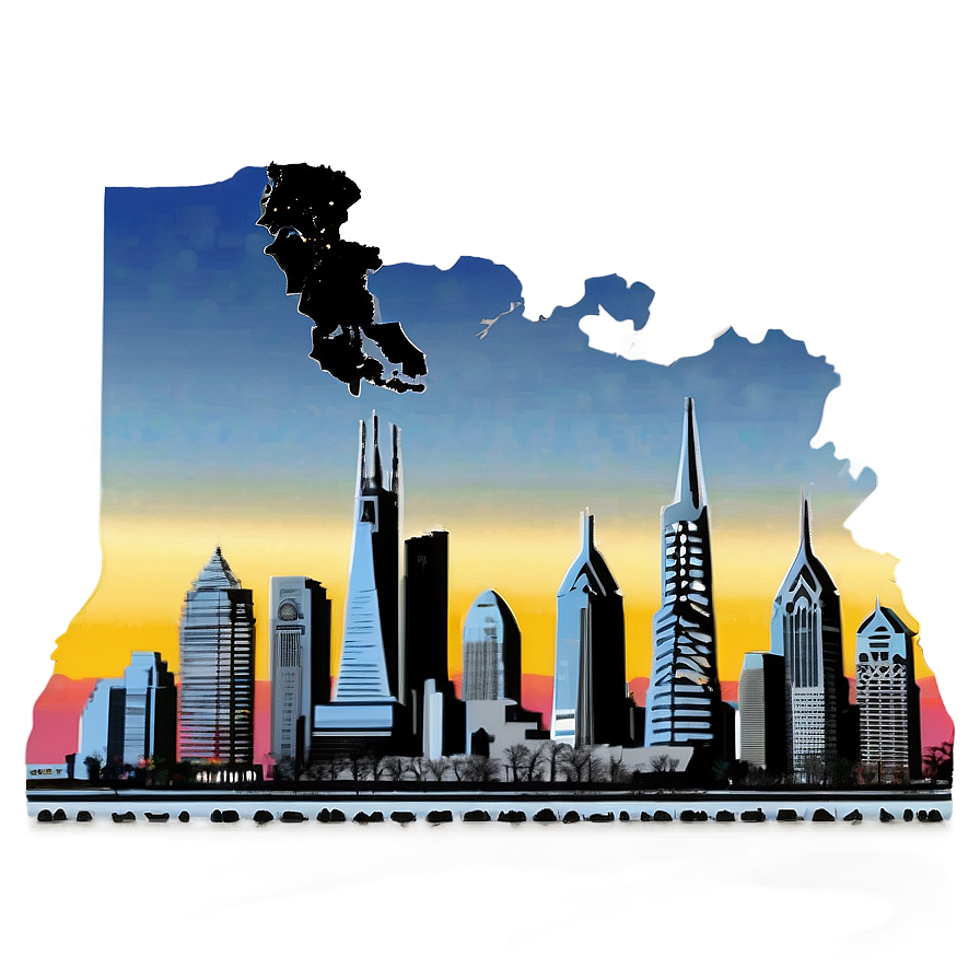 Philadelphia Skyline Outline Png 06252024 PNG