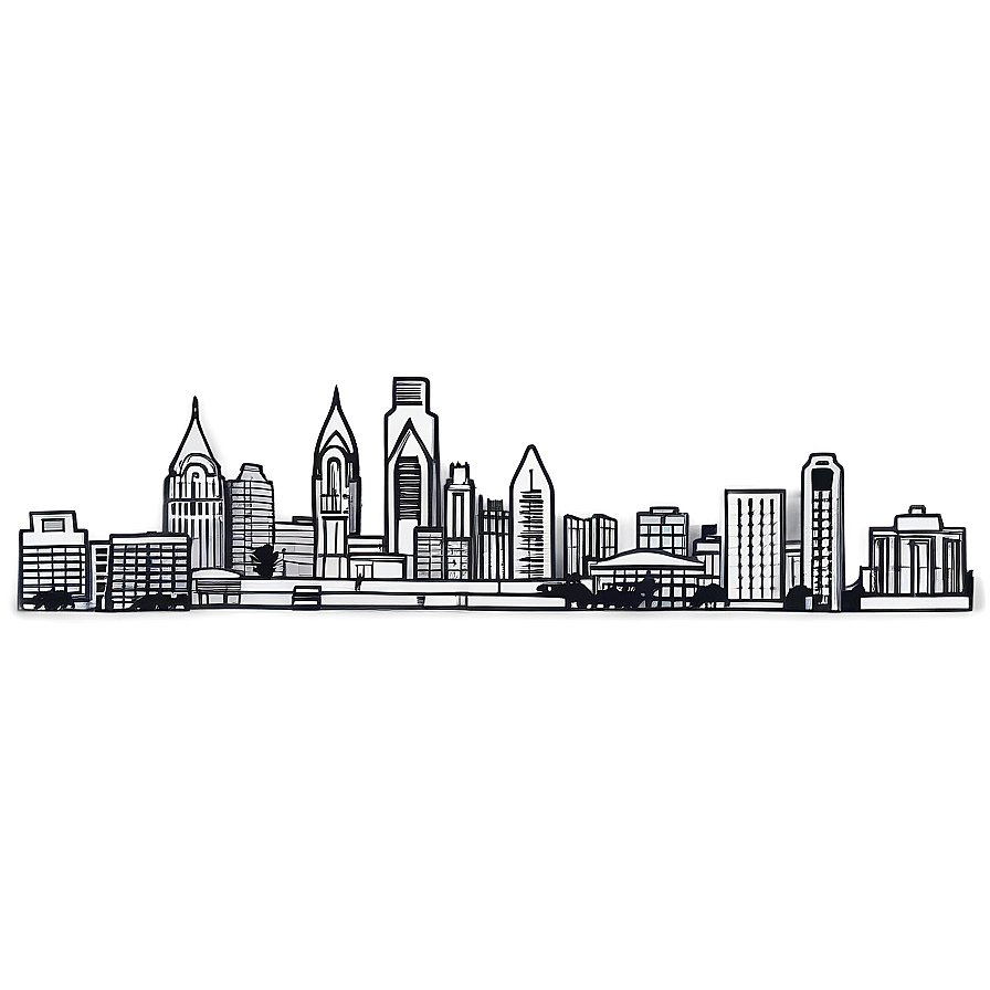 Philadelphia Skyline Outline Png 18 PNG