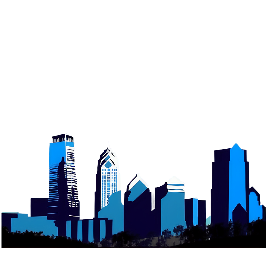 Philadelphia Skyline With Blue Sky Png 06252024 PNG