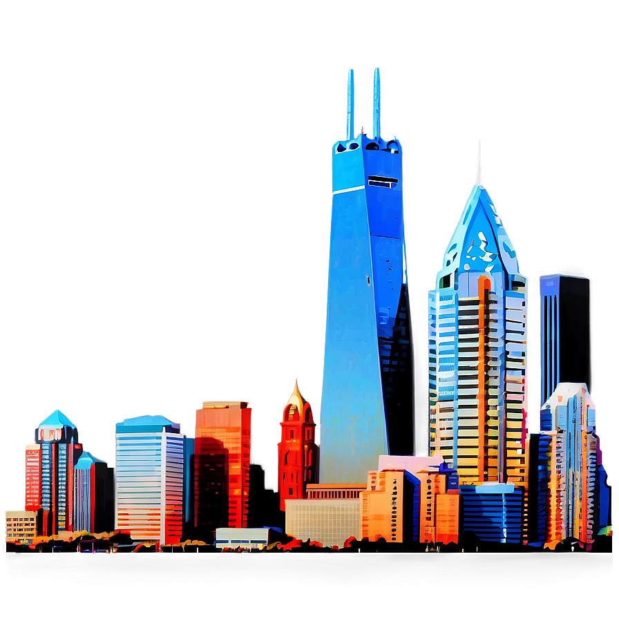 Philadelphia Skyline With Blue Sky Png Xoj47 PNG