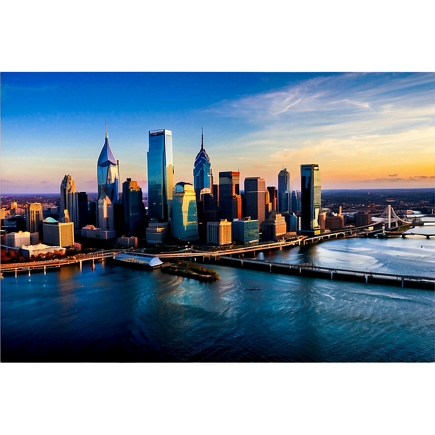 Philadelphia Skyline With Drone View Png 06252024 PNG