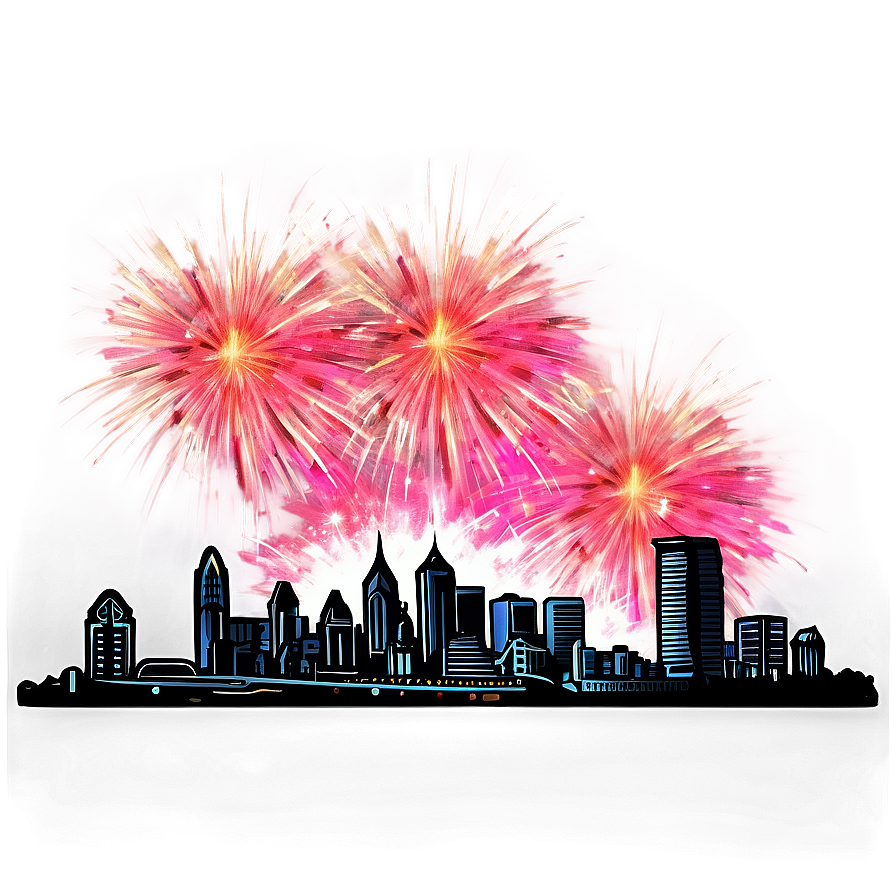 Philadelphia Skyline With Fireworks Png 49 PNG