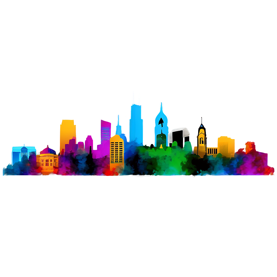 Philadelphia Skyline With Landmarks Png Vec PNG