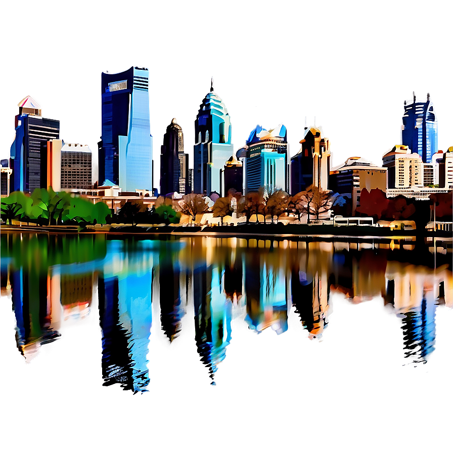 Philadelphia Skyline With Schuylkill River Png Ecm1 PNG