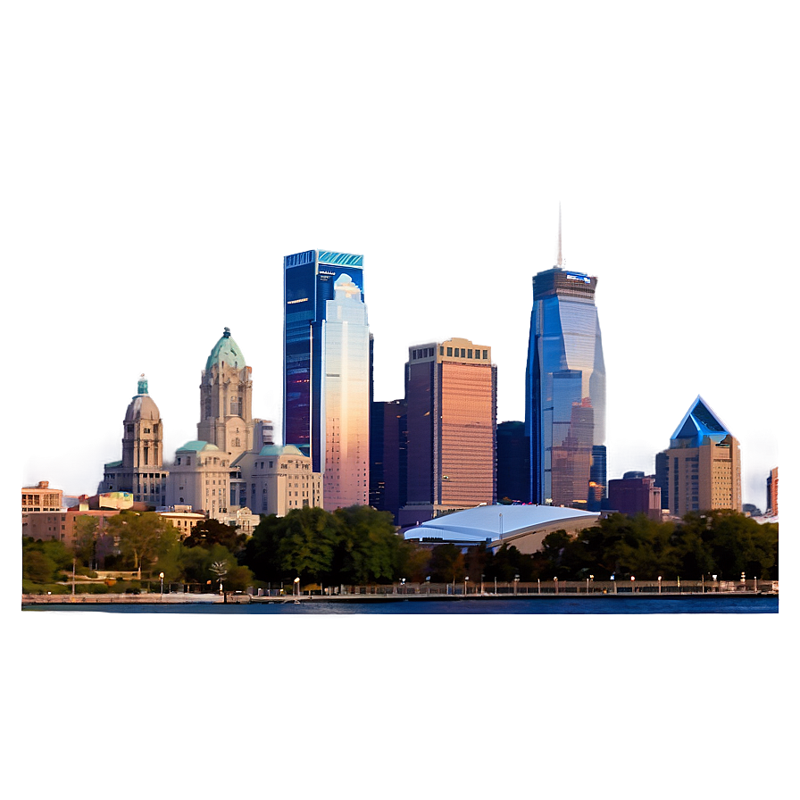 Philadelphia Skyline With Sports Stadiums Png Vvj57 PNG