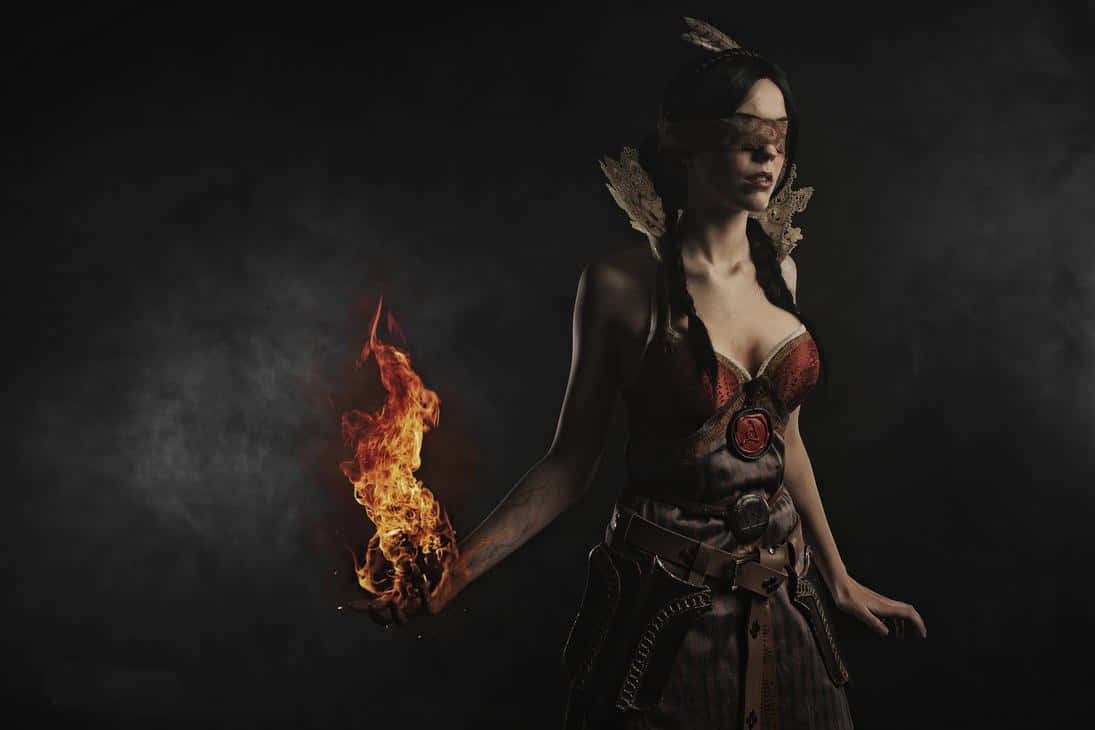 Philippa Eilhart In Een Majestueuze Houding Achtergrond