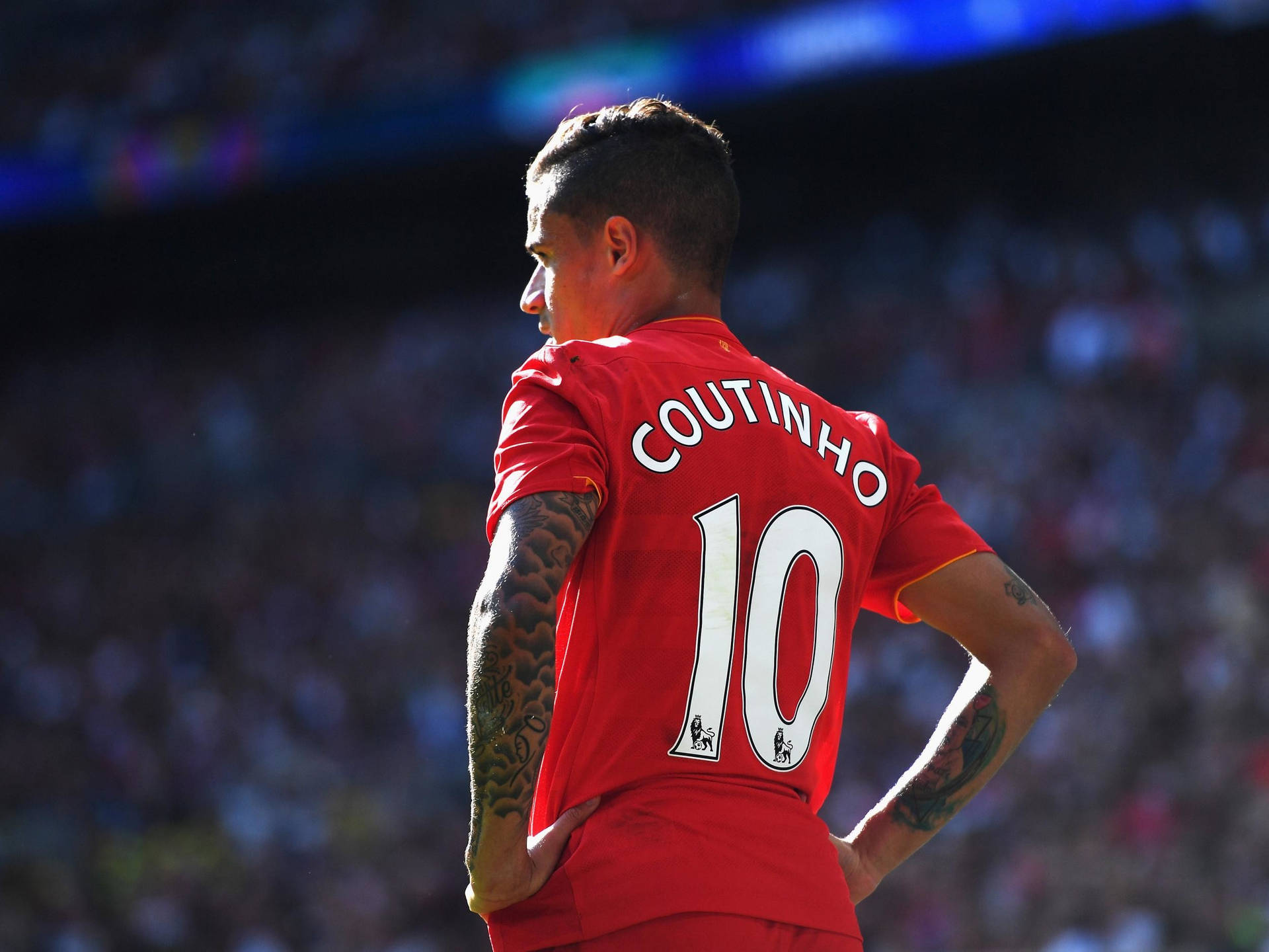 Philippe Coutinho No. 10 Jersey Tapet Wallpaper