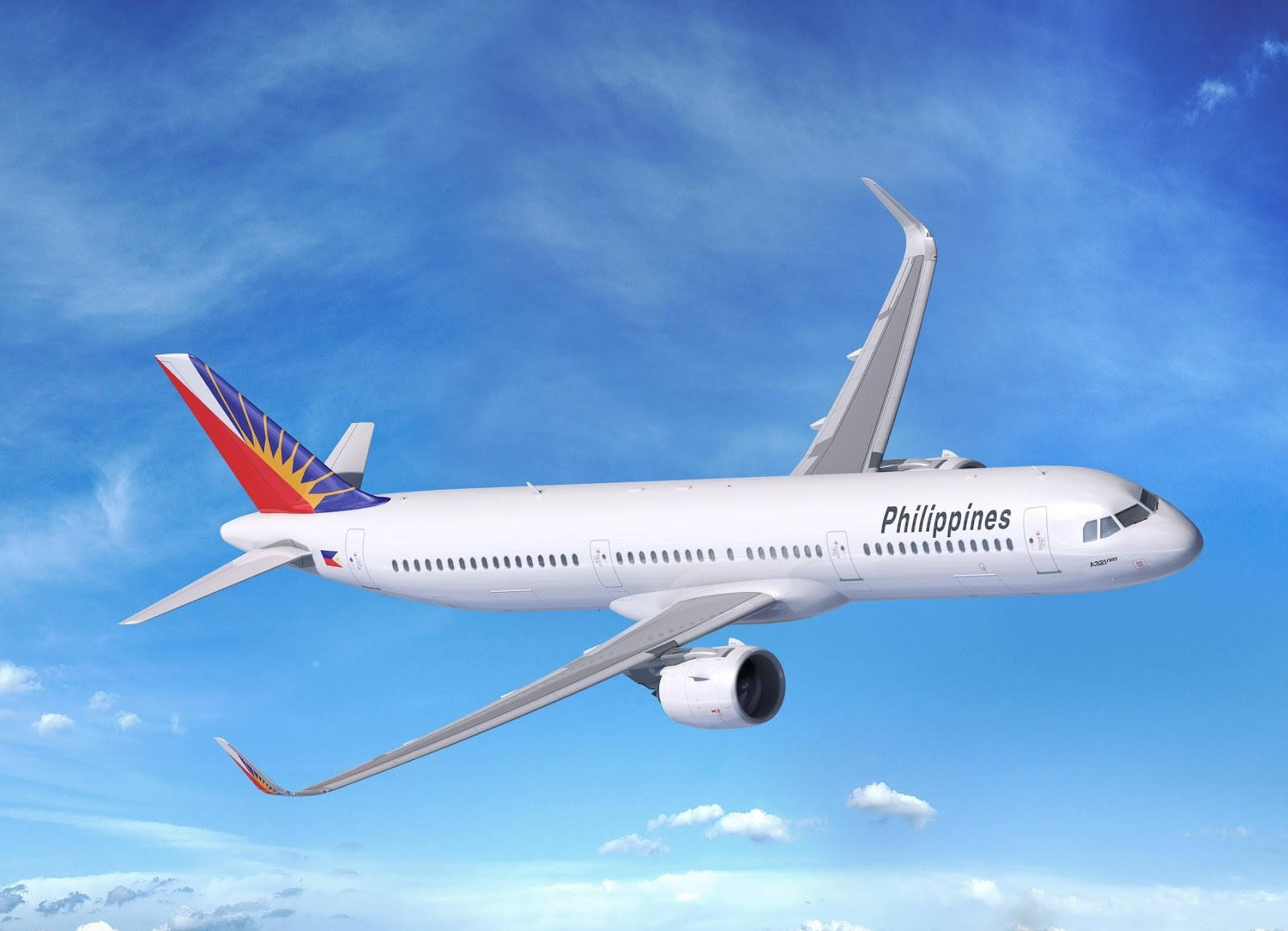 Philippine Airlines Airplane Gliding Sidewards Background