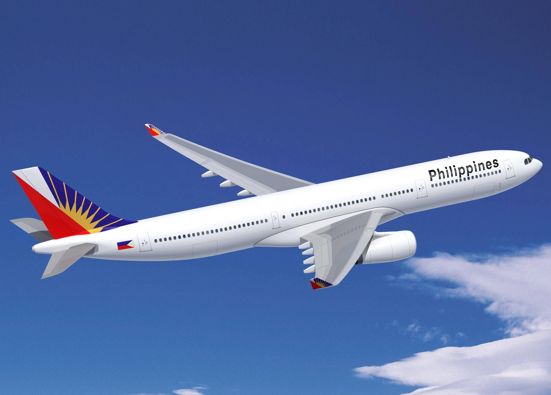 Philippine Airlines Flying Airplane In The Sky Wallpaper
