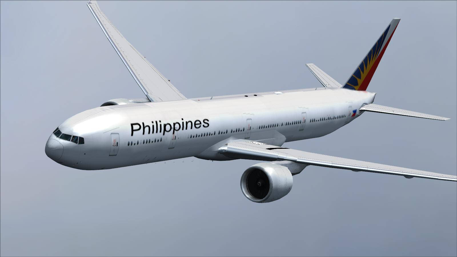 Filippinskaflygbolaget Vit Stor Flygande Flygplan. Wallpaper
