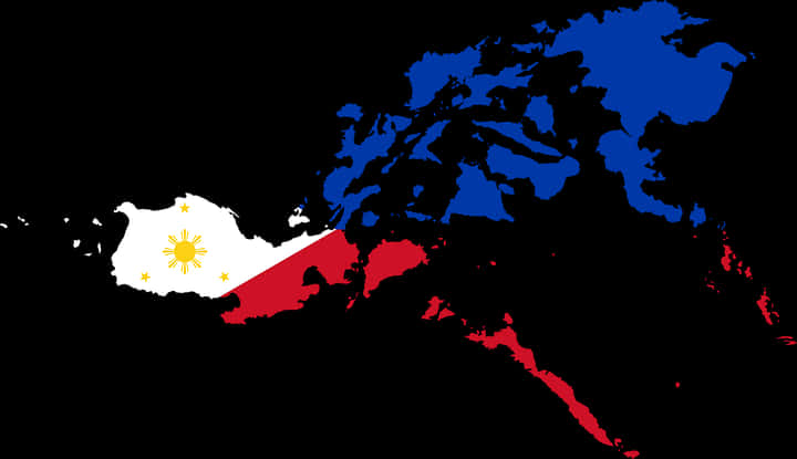 Philippine Flag Map Outline PNG