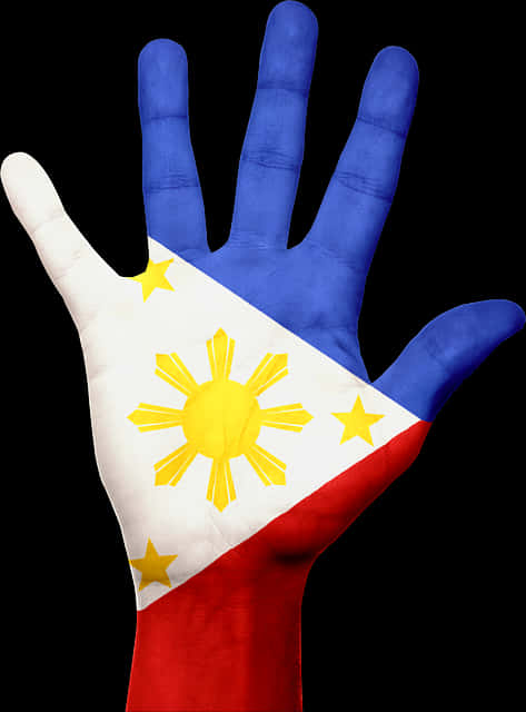 Philippine Flag Painted Hand PNG