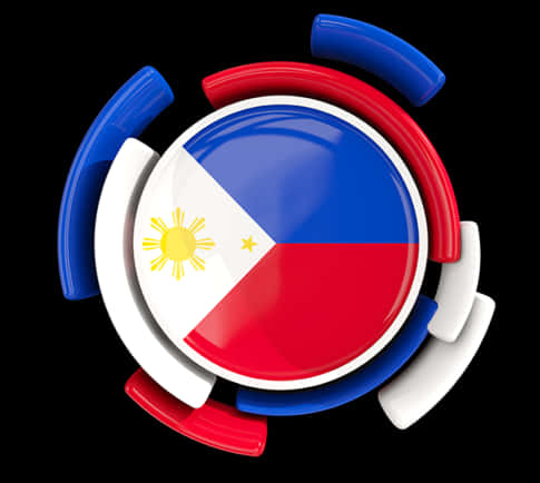 Philippine Flag Stylized Circle Design PNG