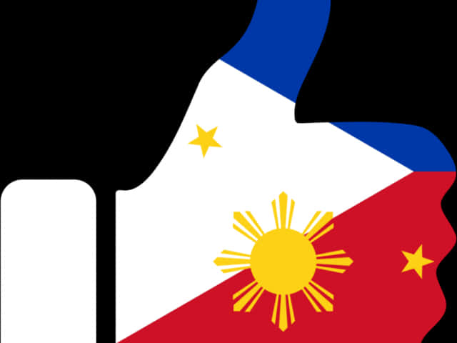 Philippine Flag Stylized Outline PNG