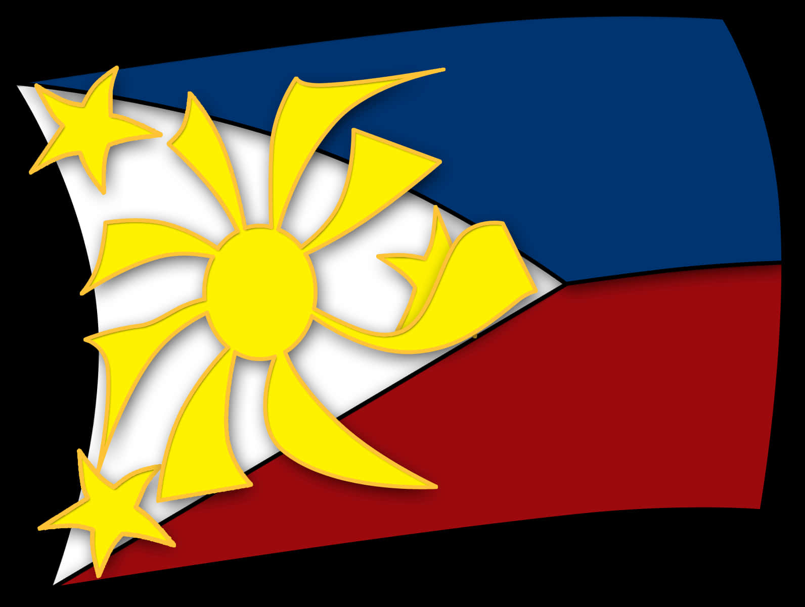 Philippine Flag Stylized Sunand Stars PNG