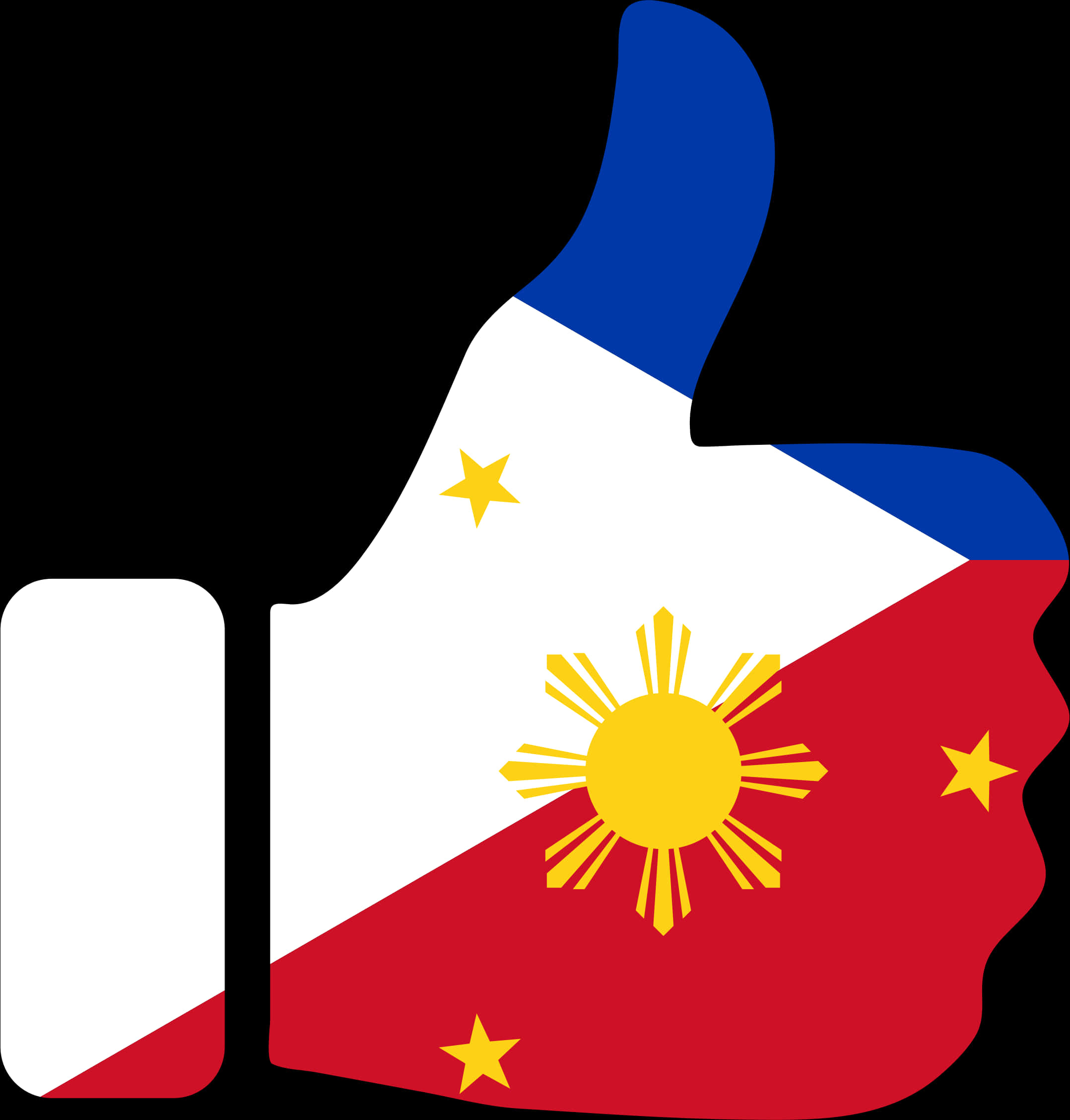 Philippine Flag Thumbs Up Graphic PNG