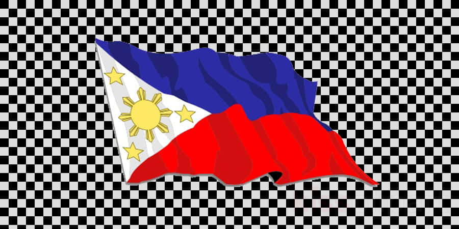 Philippine Flag Waving Transparent Background PNG
