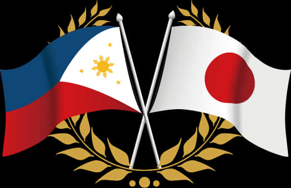 Philippineand Japanese Flags Crossed PNG