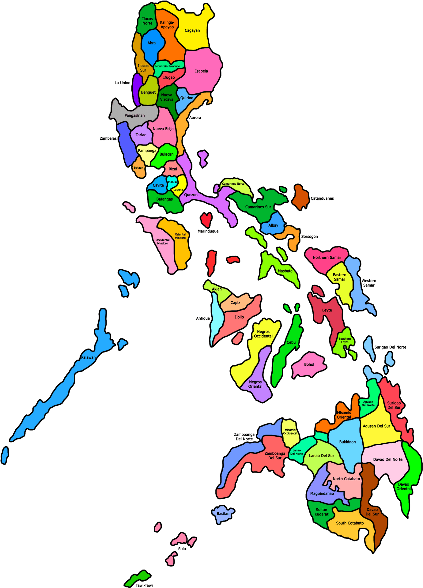 Philippines Administrative Divisions Map PNG