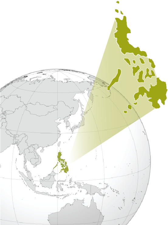 Philippines Location Map Globe Projection PNG