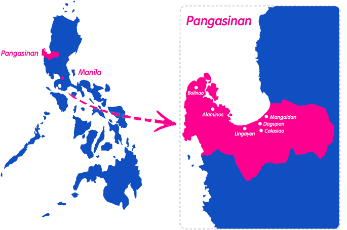 Philippines Map Highlighting Pangasinan PNG