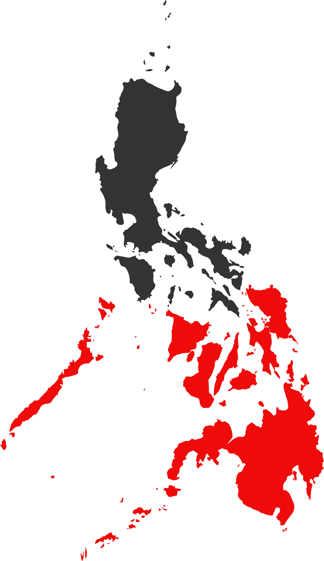 Philippines Map Redand Gray PNG