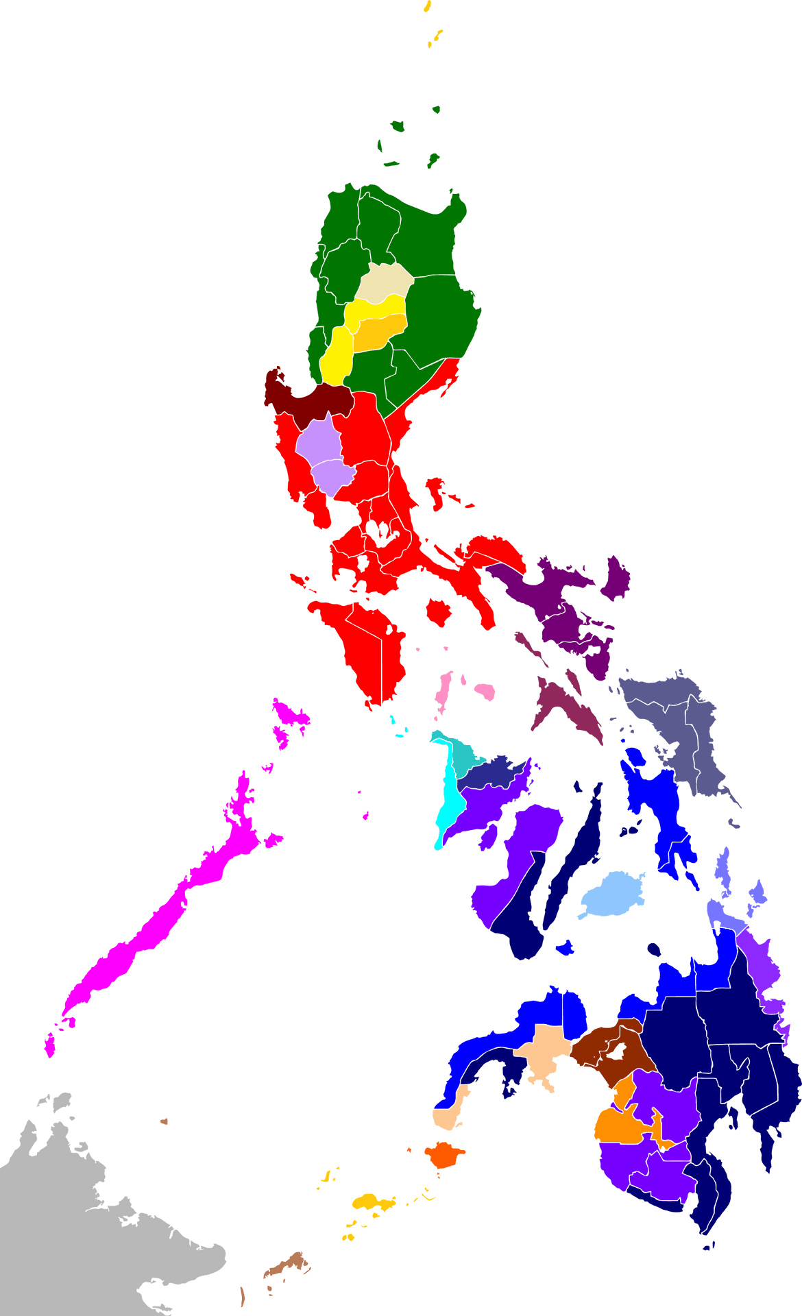 Philippines_ Administrative_ Regions_ Map PNG