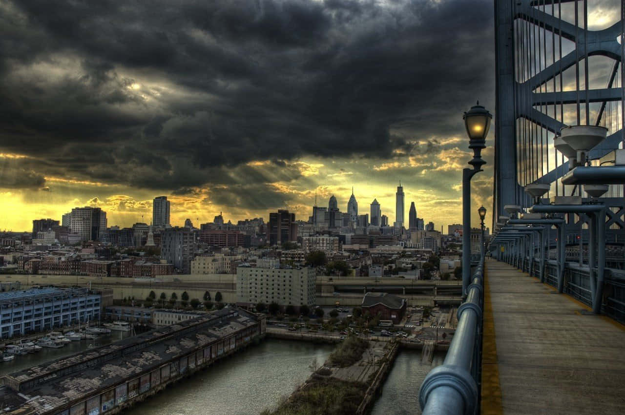 Overvældende udsigter over Philadelphias skylines. Wallpaper