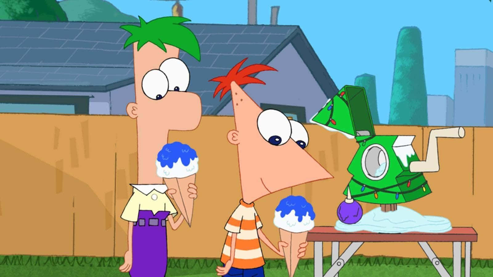 Phineas and Ferb enjoying their summer adventures