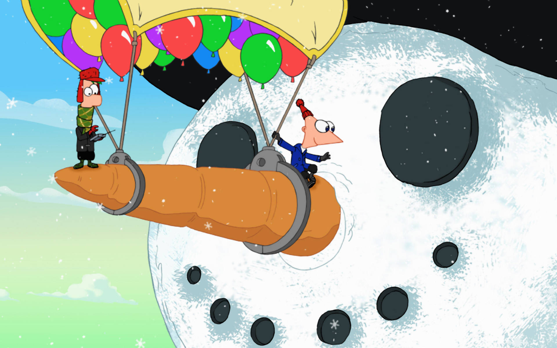 Phineas And Ferb Giant Snowman Background