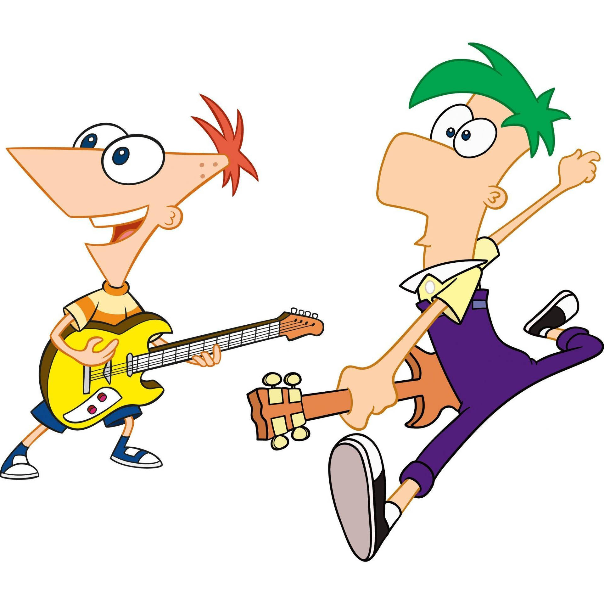 Phineas And Ferb Playing Instruments Background