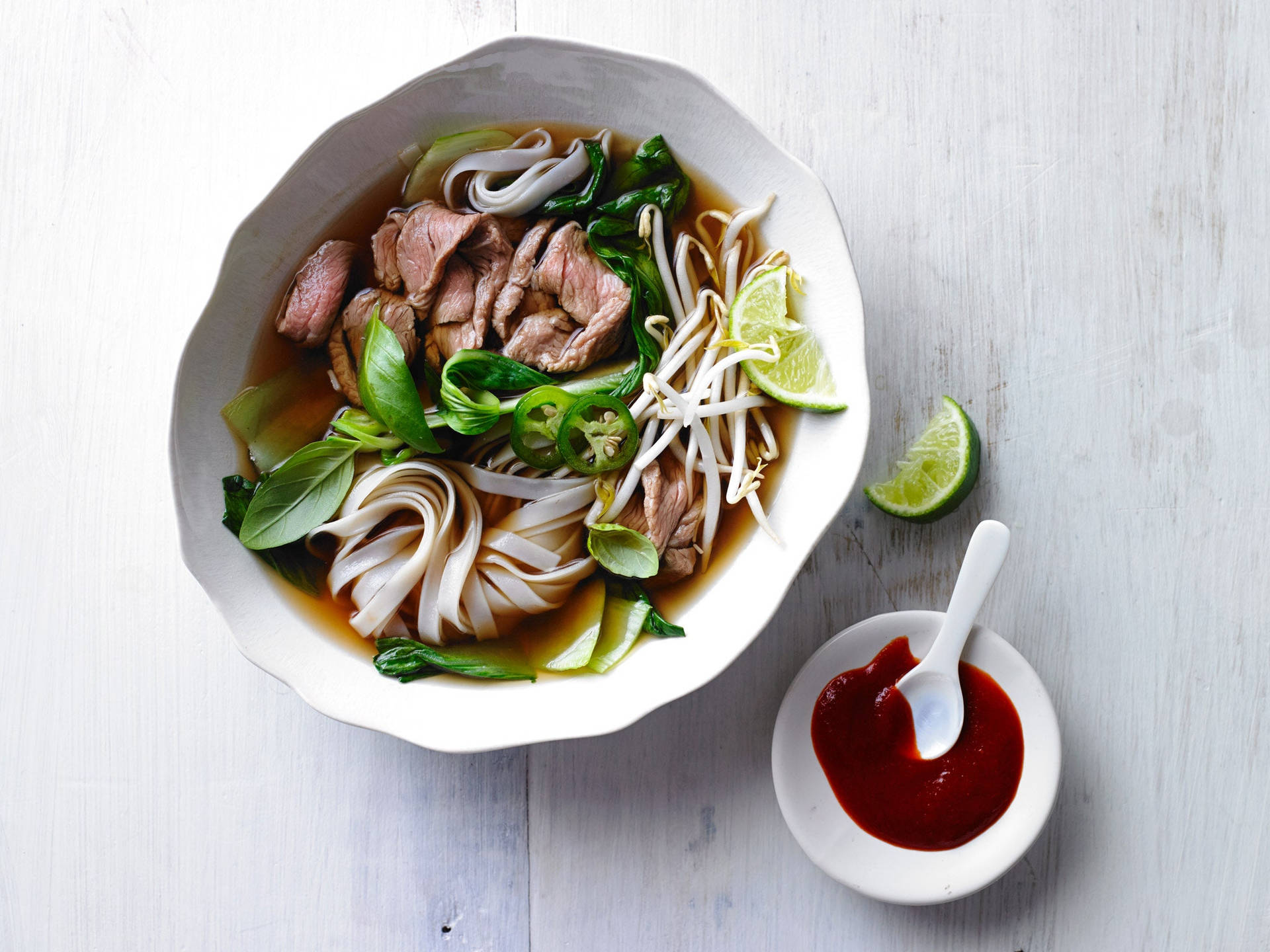 Pho Noodle Soup With Chili Paste Wallpaper