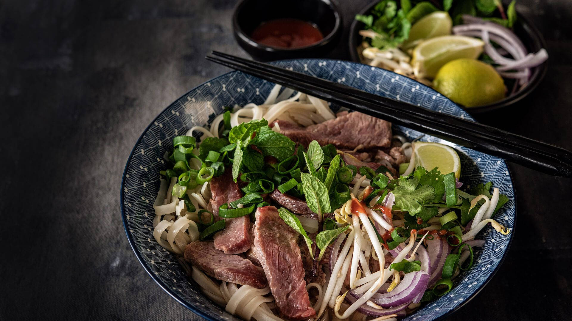 Pho Noodles With Generous Toppings Wallpaper
