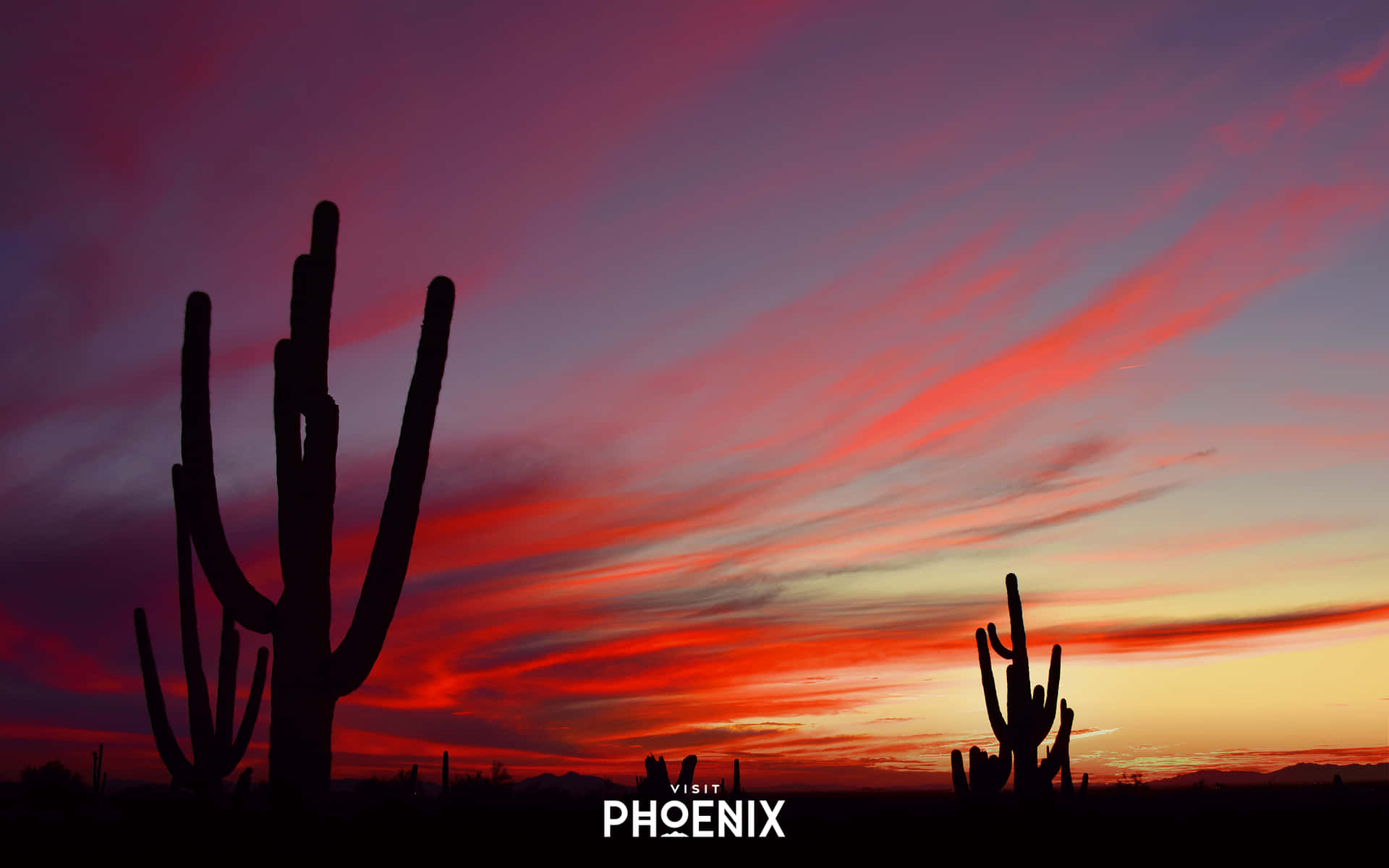 Solnedgångaröver Phoenix Arizona Wallpaper
