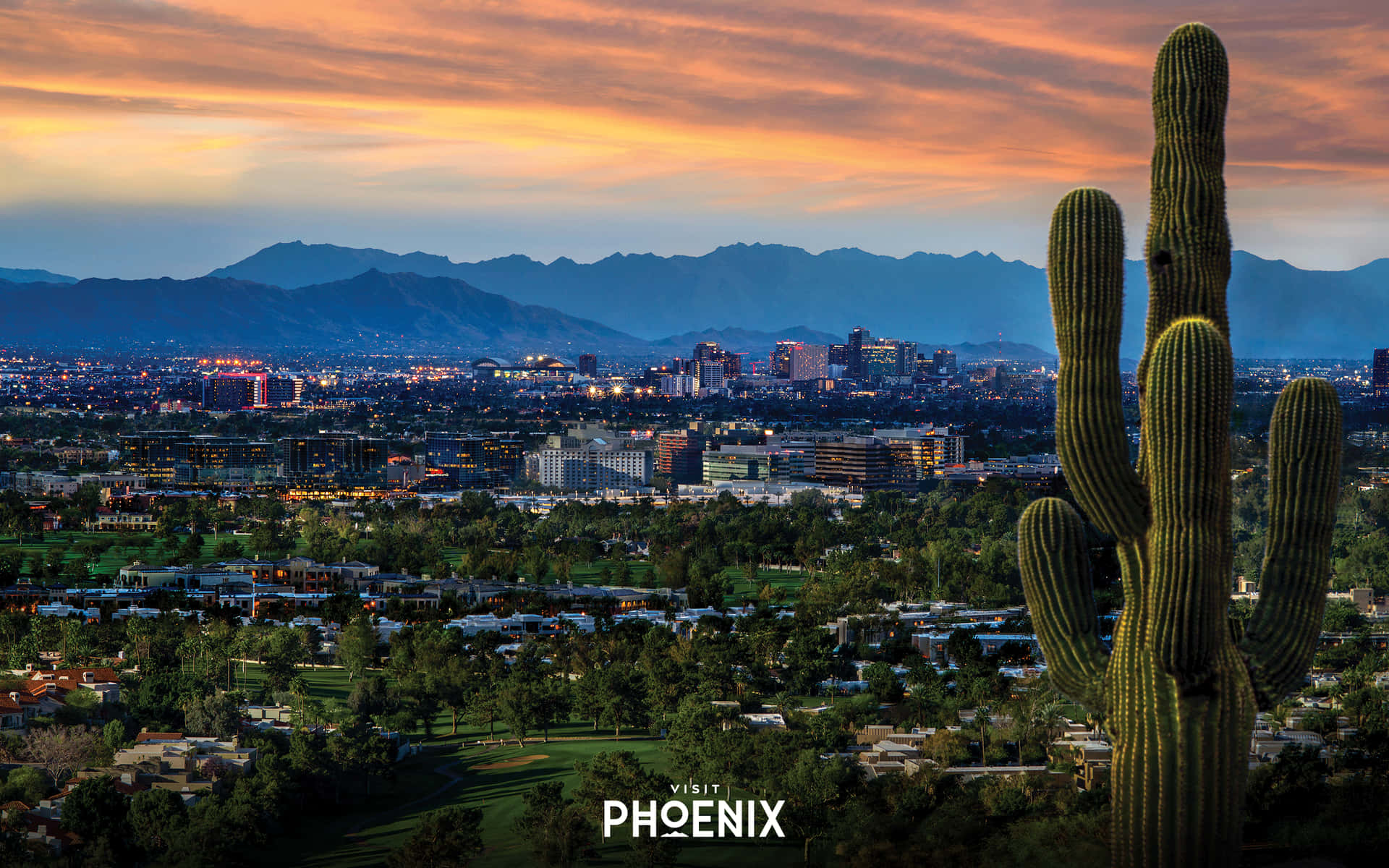 Fantastisk udsigt til downtown Phoenix Arizona Wallpaper