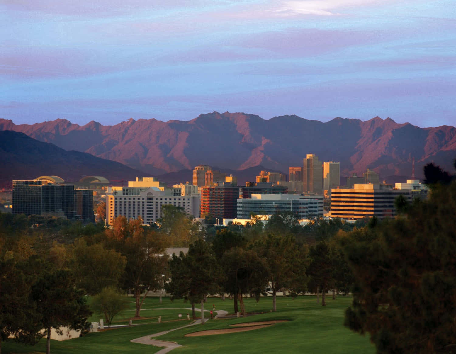 "The City of Phoenix Soaring Through the Skyline of Arizona" Wallpaper
