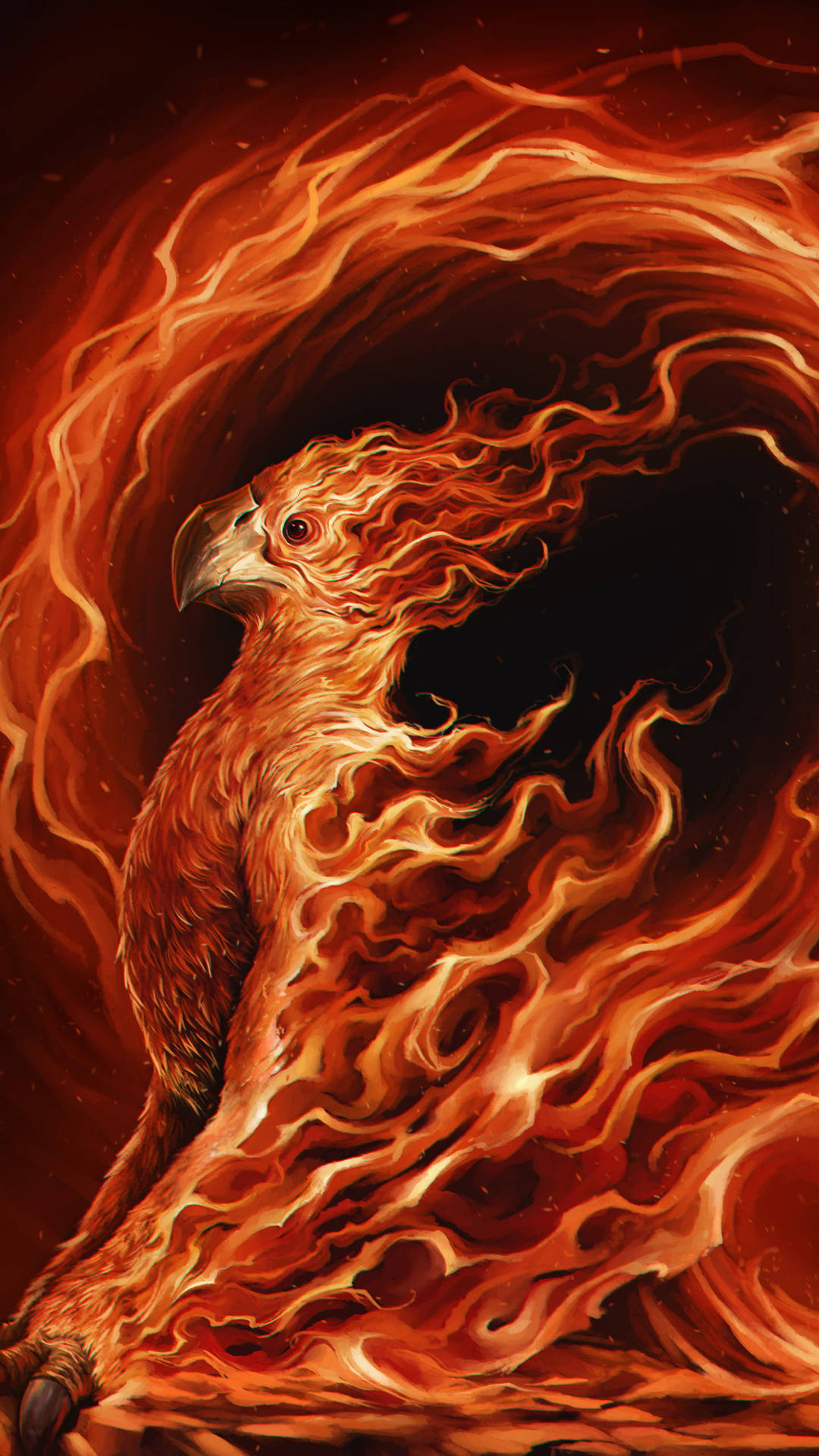 Download Phoenix Bird Fire Background Wallpaper 