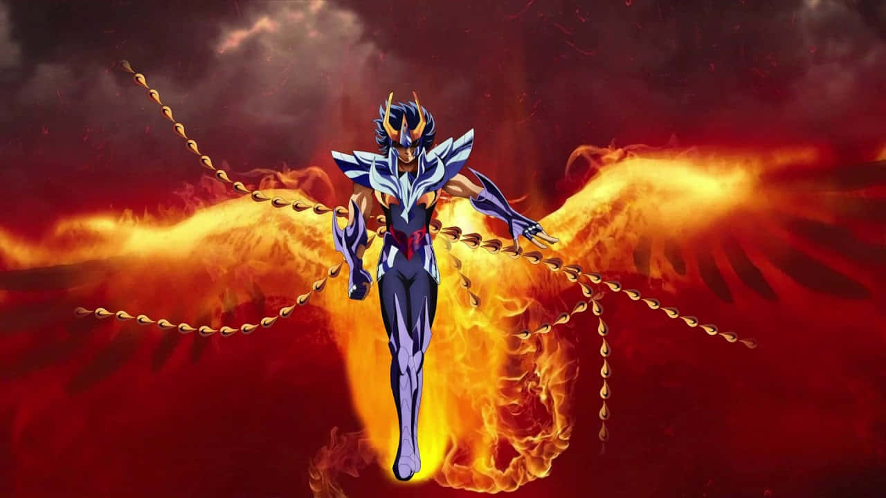 Phoenix Ikki Dengan Sayap Berapi Wallpaper