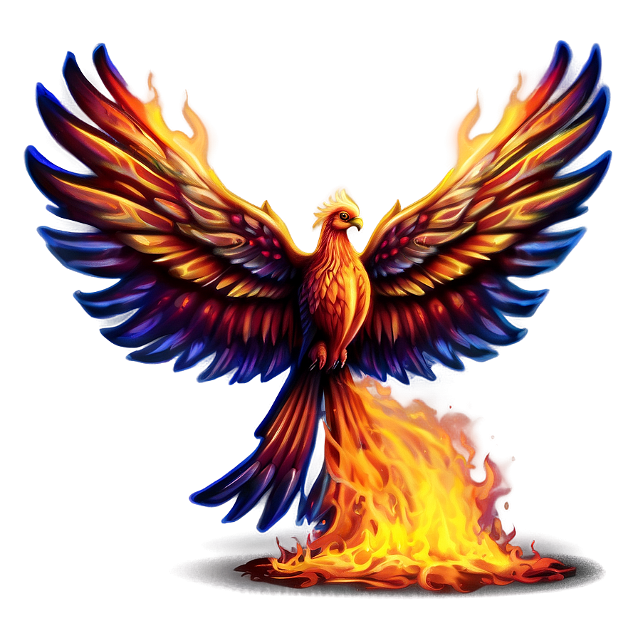 Phoenix In Fire Circle Png Gku73 PNG